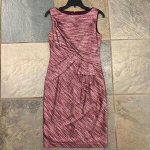 Brand new unworn David Meister pink/purple stitched dress, size 4